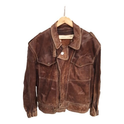 Pre-owned Pollini Leather Vest In Brown