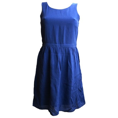 Pre-owned Ikks Silk Mini Dress In Blue