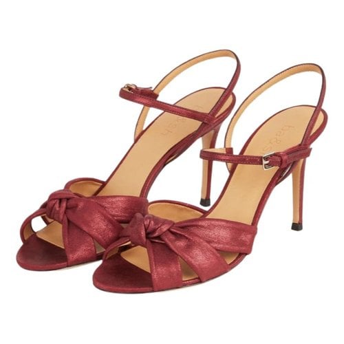 Pre-owned Ba&sh Leather Sandals In Red