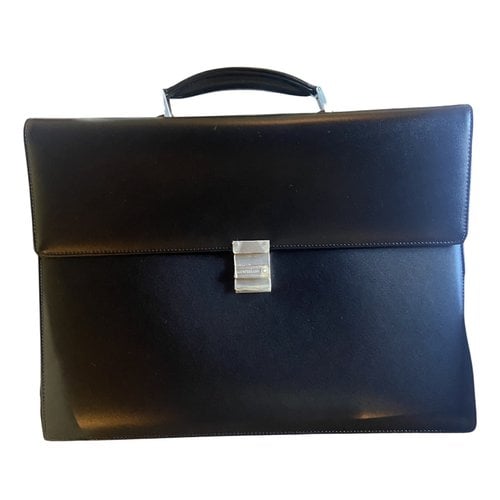 Pre-owned Montblanc Leather Satchel In Black