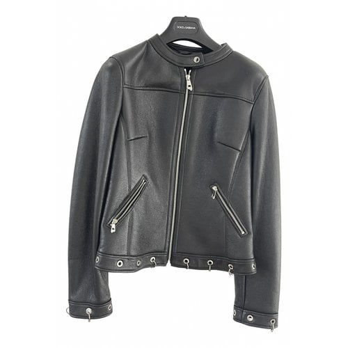 Pre-owned Versace Shearling Jacket In Black