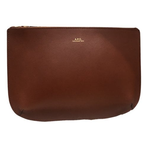 Pre-owned Apc Demi-lune Leather Clutch Bag In Brown