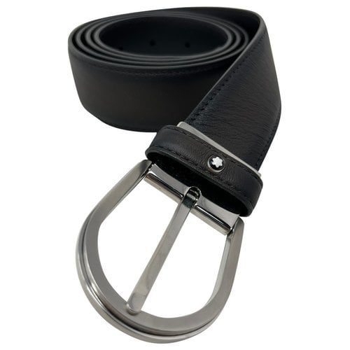 Pre-owned Montblanc Leather Belt In Black