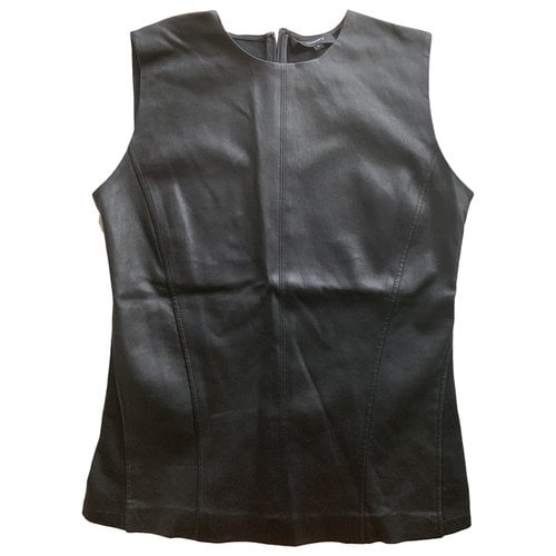 Pre-owned Theory Leather Camisole In Black