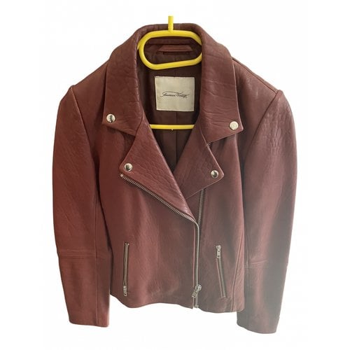 Pre-owned American Vintage Leather Jacket In Red