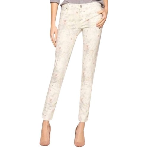 Pre-owned Anthropologie Straight Jeans In White