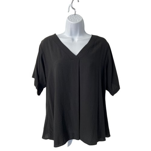 Pre-owned Eileen Fisher Silk Blouse In Black