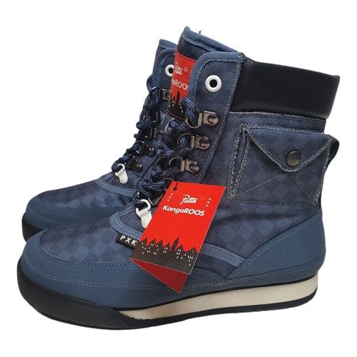 Pre-owned Patta Cloth Ankle Boots In Blue