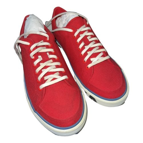 Pre-owned Balenciaga Match Cloth Low Trainers In Red