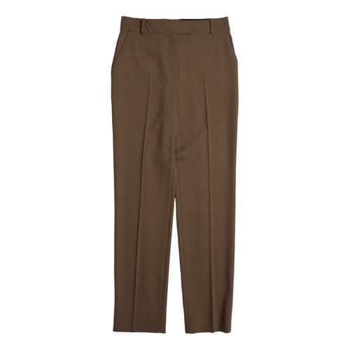 Pre-owned Frenken Wool Trousers In Brown