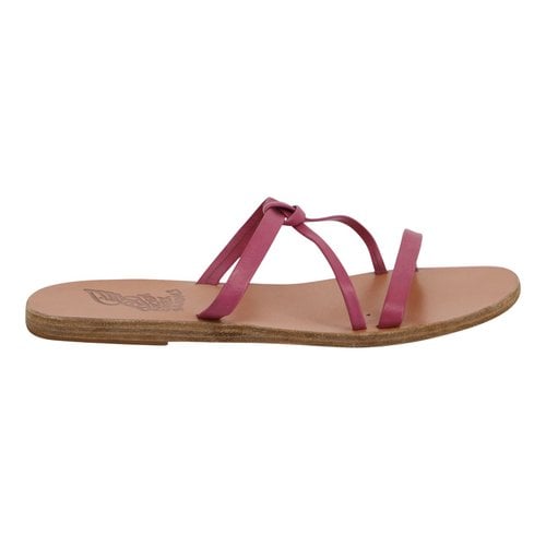 Pre-owned Ancient Greek Sandals Leather Sandals In Pink