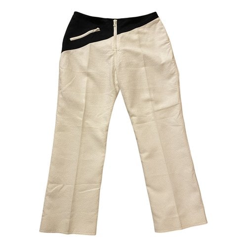 Pre-owned Courrã¨ges Straight Pants In White
