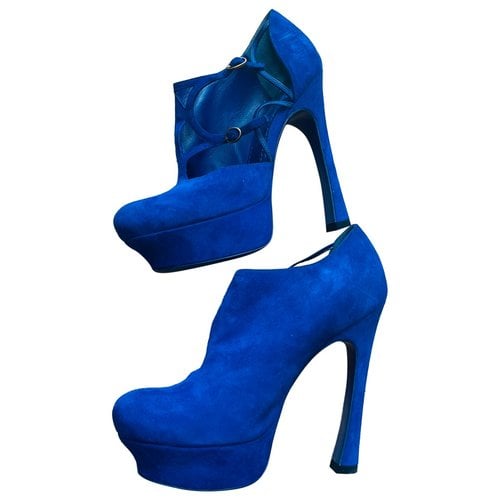 Pre-owned Saint Laurent Ankle Boots In Blue