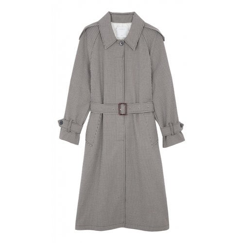 Pre-owned Sandro Trench Coat In Brown