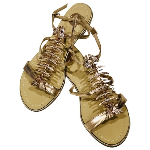 Pre-owned Exemplaire Vegan Leather Sandals In Beige