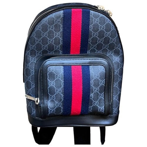 Pre-owned Gucci Ophidia Backpack In Black