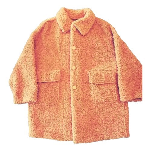 Pre-owned Alex Max Faux Fur Caban In Orange
