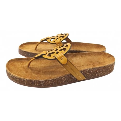 Pre-owned Tory Burch Leather Sandal In Yellow