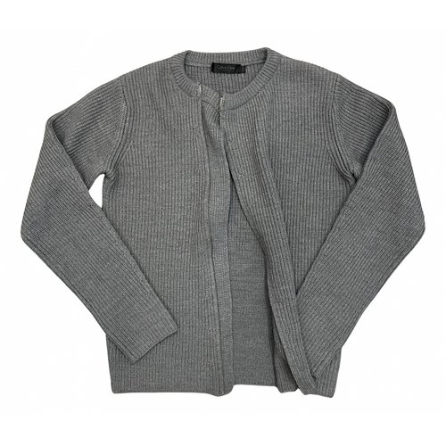 Pre-owned Calvin Klein Collection Wool Cardigan In Grey