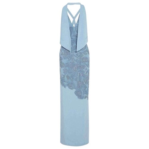 Pre-owned Versace Silk Maxi Dress In Blue