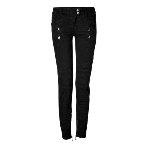 Pre-owned Balmain Slim Jeans In Black