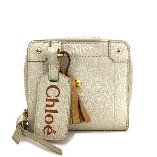 Pre-owned Chloé Leather Wallet In Silver