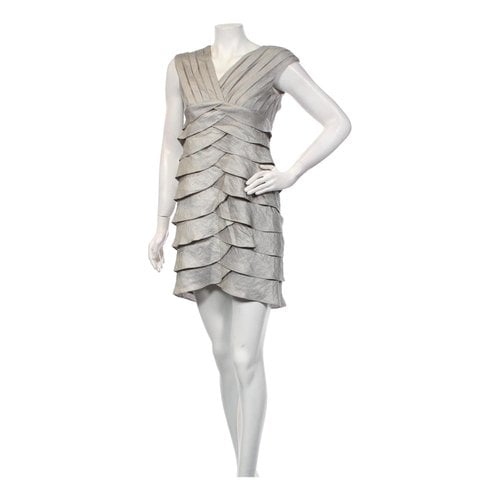 Pre-owned Adrianna Papell Mini Dress In Silver