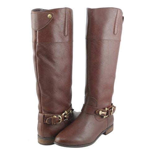Pre-owned Dolce Vita Leather Riding Boots In Brown