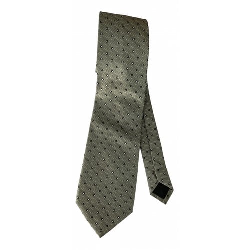 Pre-owned Hugo Boss Silk Tie In Grey