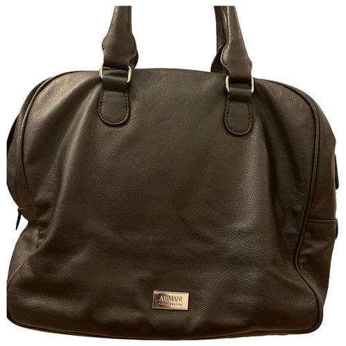 Pre-owned Armani Collezioni Leather Bag In Black