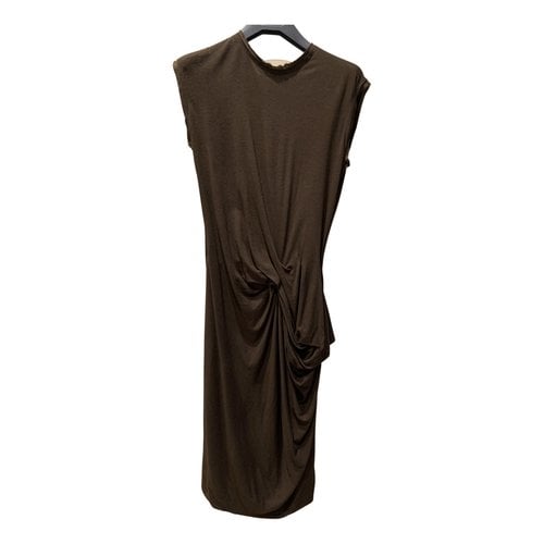 Pre-owned Lanvin Wool Mid-length Dress In Brown