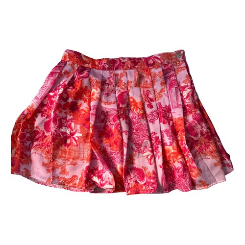 Pre-owned Versace Kids' Silk Mini Skirt In Red