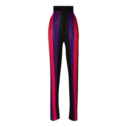 Pre-owned Balmain Straight Pants In Multicolour