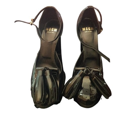 Pre-owned Msgm Leather Heels In Black