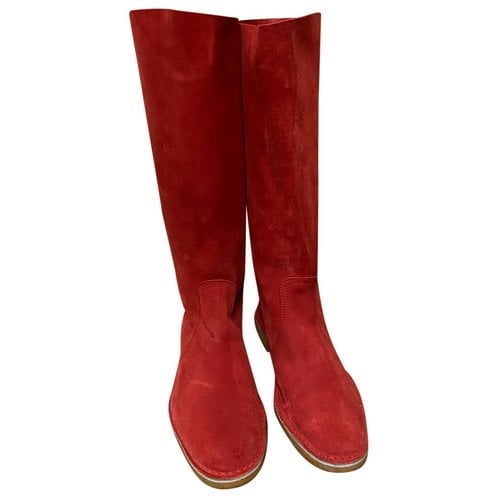 Pre-owned Pierre Hardy Riding Boots In Red