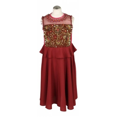 Pre-owned Manoush Mid-length Dress In Burgundy