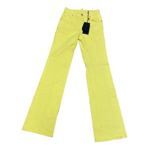 Pre-owned Dsquared2 Straight Jeans In Yellow