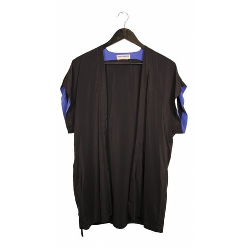 Pre-owned Issey Miyake Silk Tunic In Black