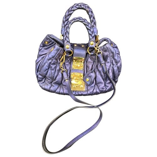 Pre-owned Miu Miu Matelassé Leather Handbag In Metallic