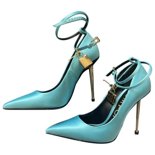 Pre-owned Tom Ford Cloth Heels In Turquoise