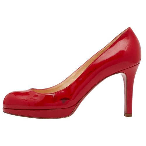 Pre-owned Christian Louboutin Patent Leather Flats In Red
