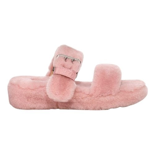 Pre-owned Ugg Shearling Sandals In Pink