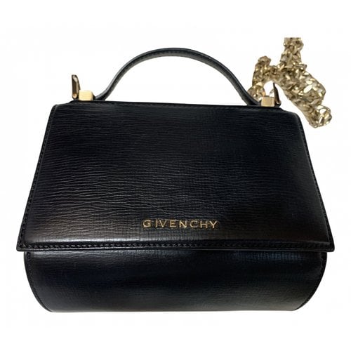 Pre-owned Givenchy Pandora Box Leather Mini Bag In Black