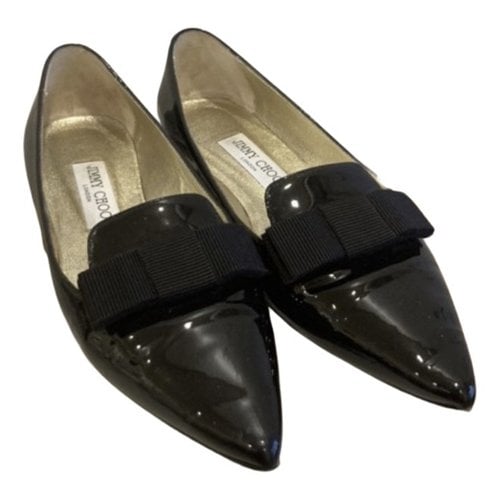 Pre-owned Jimmy Choo Patent Leather Ballet Flats In Black