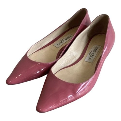 Pre-owned Jimmy Choo Patent Leather Ballet Flats In Pink