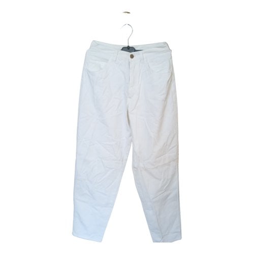 Pre-owned Giorgio Armani Carot Pants In White