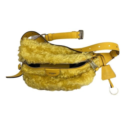 Pre-owned Moschino Faux Fur Crossbody Bag In Yellow
