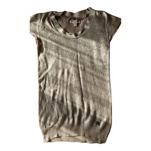 Pre-owned Burberry Silk Top In Gold