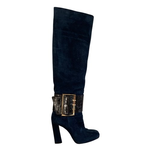 Pre-owned Le Silla Riding Boots In Blue