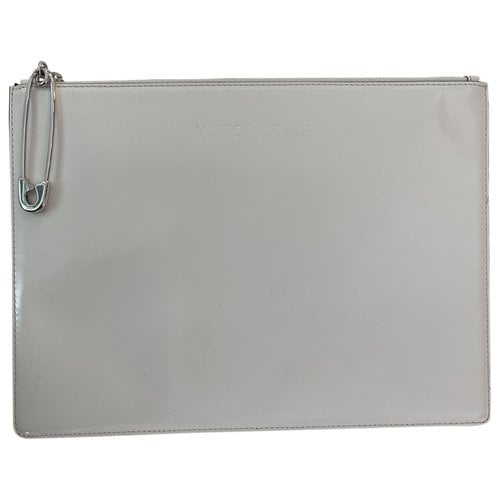 Pre-owned Viktor & Rolf Leather Clutch Bag In White